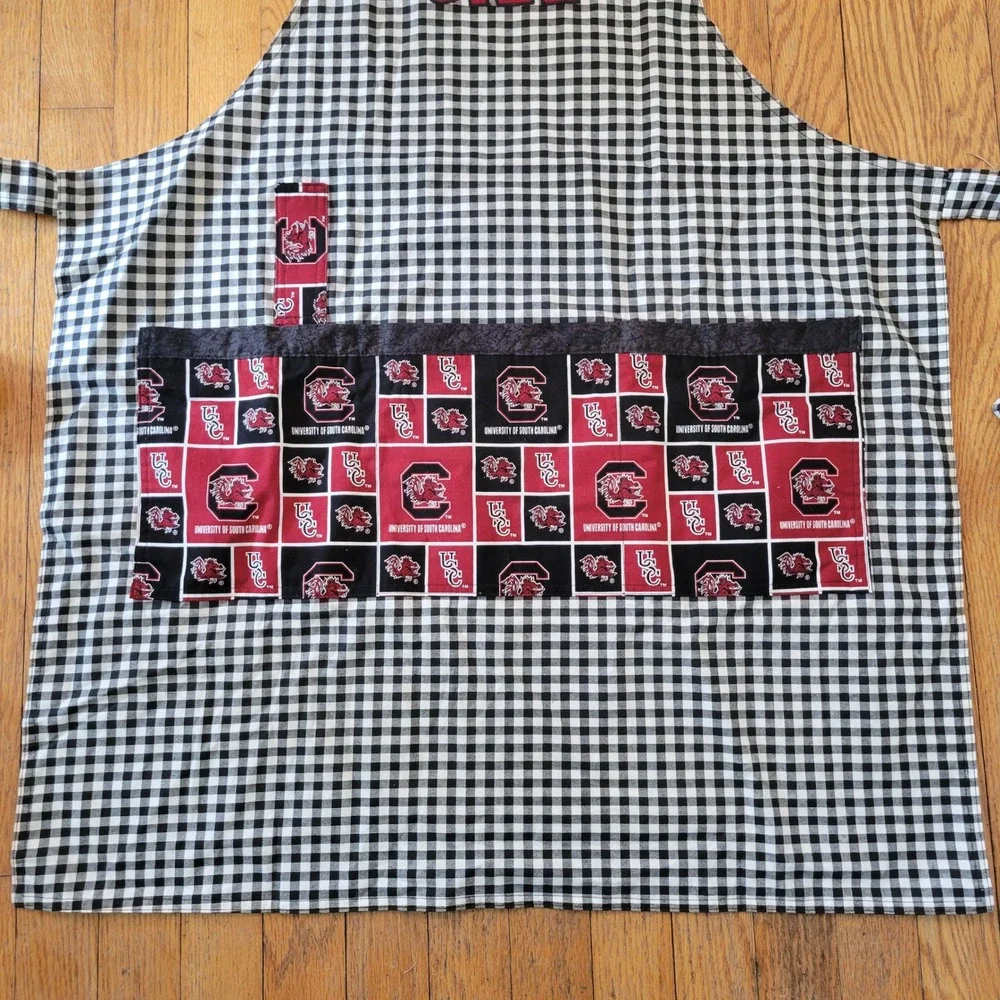 University‎ South Carolina Gamecocks Uncle Bill Apron Black White Gingham